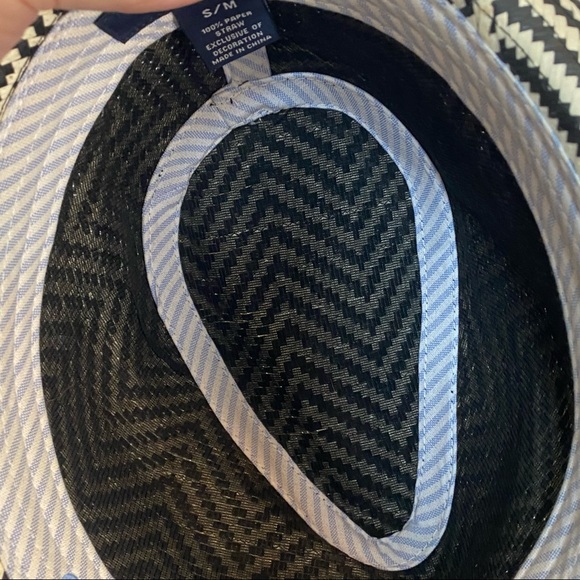 Cremieux Collection Men’s Dark Gray Cream Houndstooth Paper Straw Hat Size S/M - Picture 10 of 10